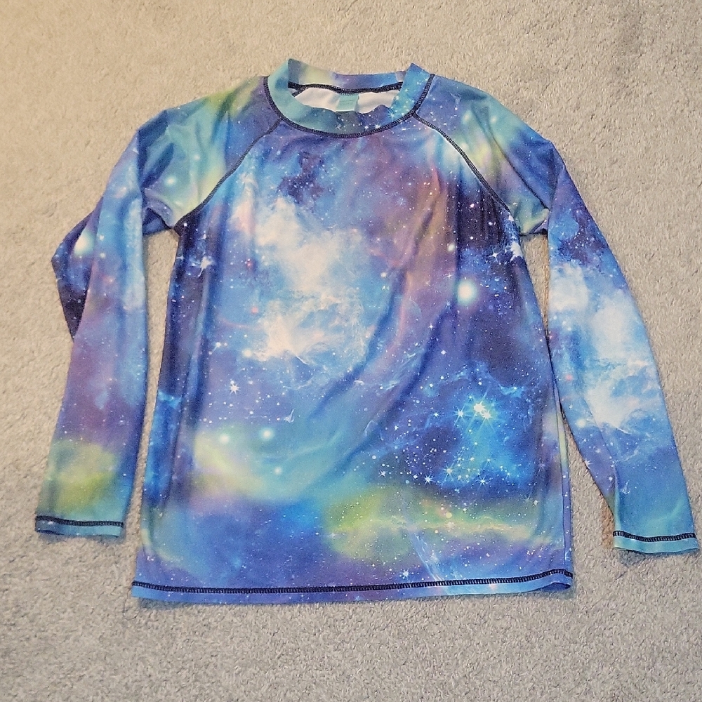 Source Unknown Kids Cosmic Swim Rashguard - Blue and Purple